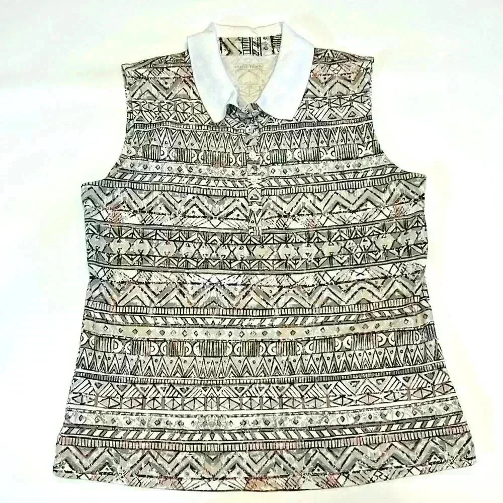 Northern Reflections Pima Cotton Collared Tank Top Golf Summer Women's Medium